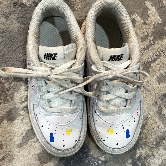 AIR FORCE 1 LV8 3 GS “Paint Splatter - White" Toddler Size 10 - Picture 3 of 5